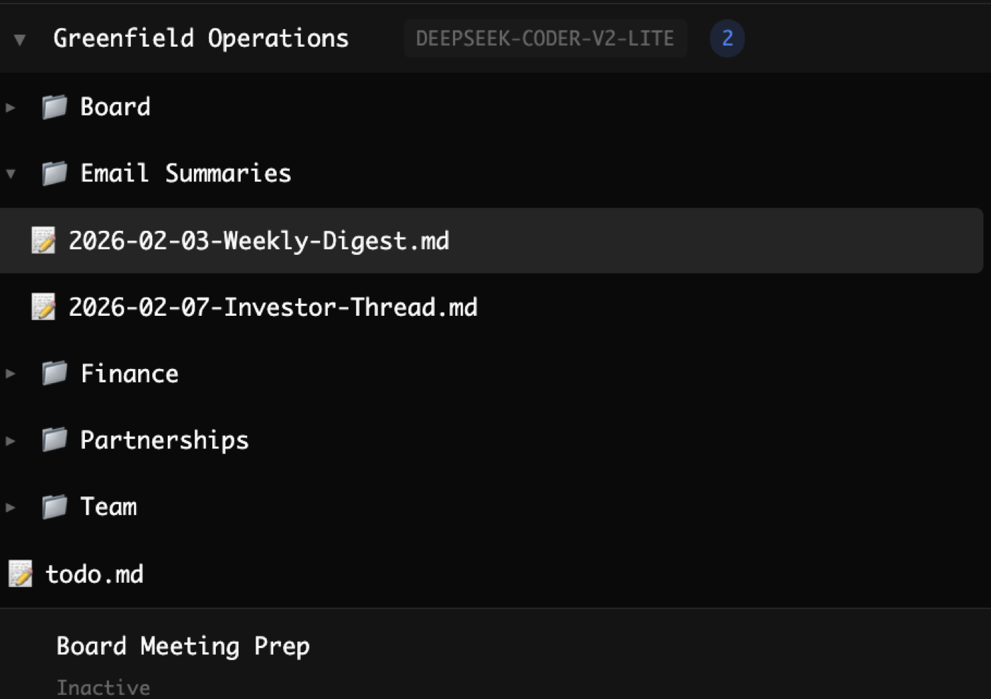 File explorer panel