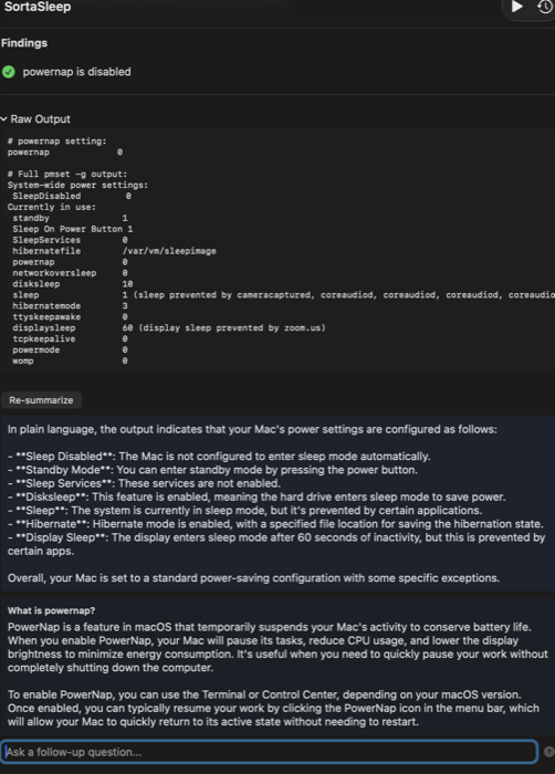 Apple AI powered analysis summary
